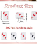 Polymer Clay Beads Poker Card Print Flat Rectangle Spacer Beads 300Pcs For Jewelry Making Necklace Bracelet DIY Accessories Black White Hearts Clubs Diamonds