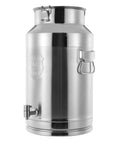 304 Stainless Steel Milk Can And Airtight Beverage Dispenser Built Different With Heavy Duty Food Grade Sealed Container For Rice Flour Sugar Grain Storage 64 Liter Tank side view of stainless steel container with spigot