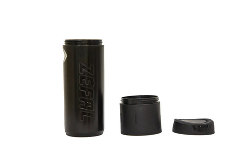 0.8L Waterproof Bike Tool Capsule For Bottle Cages Screw Cap Seal Impact Resistant Polypropylene Case disassembled view