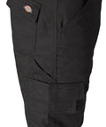 Detail view of Mens Straight Leg Work Pants Built Tough As Nails Durable Polyester Cotton Blend Stain Resistant Gear Big And Tall in black.