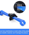 Pro Bicycle Disc Brake Piston Spreader Tool For Hydraulic Calipers With Non Metallic Design shown in blue with positioning track