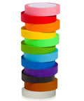 Rainbow Masking Tape Set With Twelve Rolls Of Colorful Painter Tape One Inch By Seven Hundred Twenty Feet Each stacked vertically