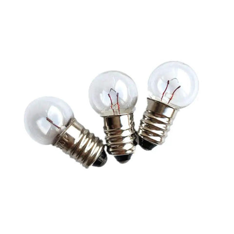 Ten Pack E10 Mini Light Bulbs 3.8V 0.3A Warm Yellow Incandescent Bulbs For Flashlights Tools And DIY Projects With Tungsten Filament Durable Glass Construction Ideal Indicator Lamps, three bulbs