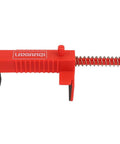 Red tool from Two Piece Brick Line Puller Set With Leveling Wire Drawer Tool, DIY Friendly, Heavy Duty Masonry Clip Kit For Builders
