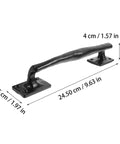 Old School Vintage Barn Door Handle For Sliding Doors And Gates Rustic Metal Gate Pull, black-coated handle with measurements
