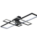 Modern LED Ceiling Light Fixture With Dimmable CloseToCeiling Design Lit Remote Control Flush Mount Geometric Lamp White 35.4 Inch