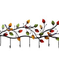 Heavy Duty Wall Mounted Entryway Coat Rack With Seven Nifty Hooks Solid For Long Coats Big Handbags And Daily Keys, featuring decorative birds and leaves.