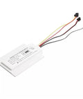 White electronic component with wires, likely a sensor or control unit, isolated on a white background.