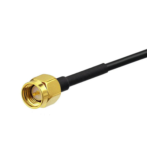 Close-up of SMA Male To SMA Female Bulkhead Mount RG174 Antenna Extension Cable 3m 10 Feet 2 Pack connector