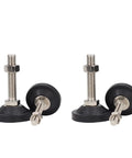 Set Of 4 Hella Sturdy Adjustable Leveling Feet With Thick Galvanized Rods And Premium Non Slip Pvc Pads Designed For Heavy Duty Machine Tables And Workshop Bases close-up view of feet with thick galvanized rods and non-slip PVC pads