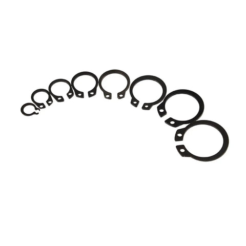 500 Pieces M5 To M20 External Circlip Snap Ring Set Stainless Steel Black 65Mn Assortment Kit for automotive machinery projects