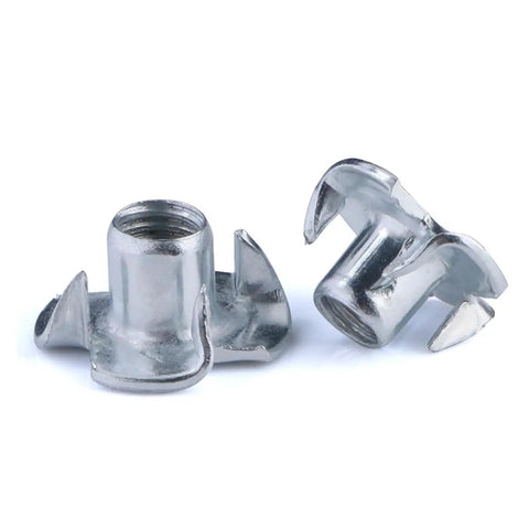 T Nut Zinc Plated Four Claw Blind Nut Insert for Wood Furniture and Speaker Mounts Pronged Tee Nut Heavy Duty Threaded Insert M5x20