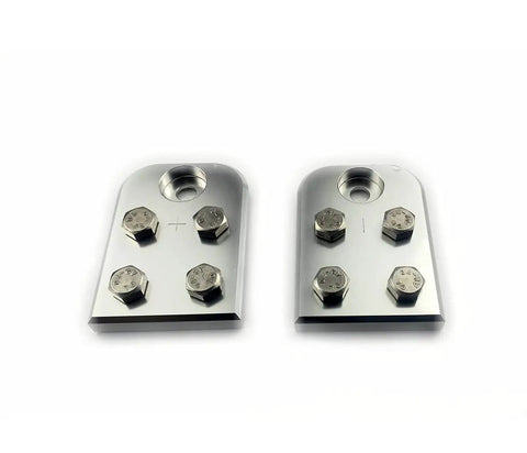 Beefy 4 Point Flat Lug Battery Terminal Blocks With Stainless Bolts For Auto Use Built From 6061 Aluminum And Stainless Hardware For A Sturdy Secure Connection To Batteries With Threaded Studs, 2-pack