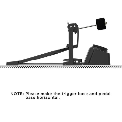 Side view of Bass Drum Trigger Pad With Felt Beater Hammer For Real Deal Kick Feel On Multipad Electric Drum Set setup instructions
