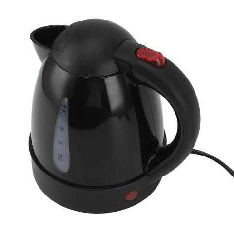 12V Car Water Heater Portable Electric Kettle With Auto Shut Off Safety Overheat Protection Whips Up Hot Coffee Or Tea On The Fly For Road Trips And Daily Drives in black plastic housing.