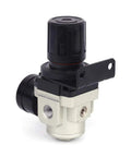 Female Thread 3/8 NPT Air Pressure Regulator 0-150 PSI Adjustable With Bracket And Gauge Aluminum Alloy Body front view