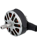 Close-up of a silver 2807 Brushless Drone Motor 1300KV 1700KV For 4S To 6S FPV Quads, showing detail and wiring