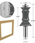 Molding Router Bit Set Half Inch Shank for Woodworking, Ogee Rail And Stile Cabinet Door Frames with dimensions