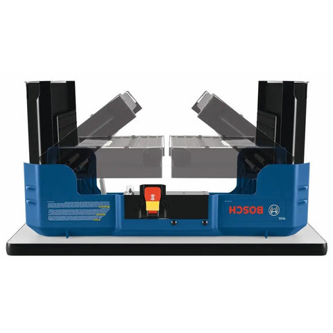 Ultra Portable Benchtop Router Table With Folding Legs, Easy Click Router Mounting System, Laminated MDF Top, front view