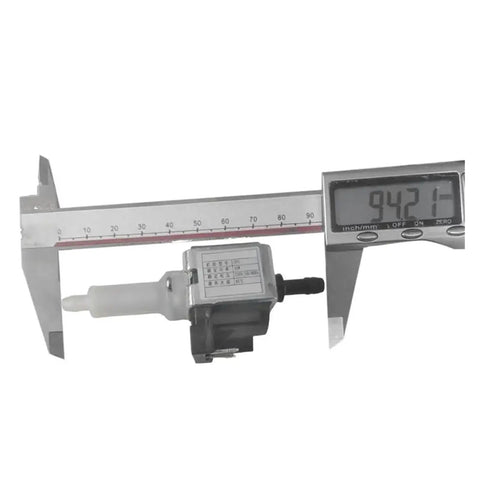 Grab A Legit Electromagnetic Water Pump For Coffee Makers And Steam Stations Featuring Exact Flow Control And 220v Ac Specs to show size measurement.