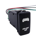Toyota LED Light Bar Symbol Push Button Switch With White Backlight On Off Rocker Connector Wire Kit Direct Replacement