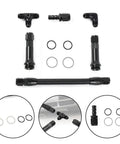 Upgrade Your Ride With This Rock Solid Holley AN6 Three Way Fuel Line Conversion Kit Designed For 4150 Carburetors To Ensure Smooth Flow And Serious Engine Efficiency No More Leaks Just Pure Performance, AN6 black metal fuel line kit with fittings and O-rings