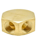 Brass Flat Hex Pneumatic Manifold Three Way Outlet Built For Tough Air Line Setups One Inlet And Three Eighth Inch NPT Female Ports
