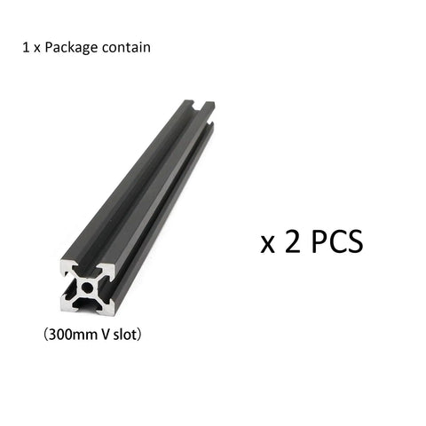 Two Pack 300mm 2020 Series V Slot Aluminum Extrusion Profiles European Standard For 3D Printer Frame And Linear Rail Build Kit