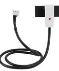 High Stability 24V Water Level Controller Sensor with Anti Interference Design, black cable, white sensor, red LED, front view.