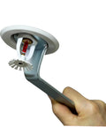 Pro Grade Top Shelf Concealed Spray Nozzle Wrench Set Two Piece Universal 1/2 Inch Silver Fire Sprinkler Removal Tool in use.