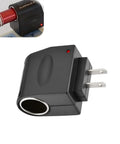 No Sweat Easy Install 220V To 12V Car Cigarette Lighter Plug Converter Hella Tough Waterproof Power Adapter showing side view.