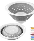 Foldable 5 Quart Collapsible Colander And Strainer Must Have Heavy Duty Kitchen Drainer Basket For Pasta Veggies And Fruits, gray