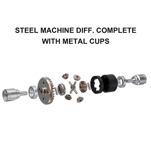 One Twelfth Scale RC Car Spare Parts Beefed Up Sintered Steel Spur Gear Drive Pinions And Steel Machine Diff With Metal Cups