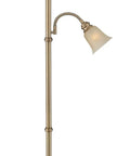 Antique Brass Torchiere Lamp With Lit Amber Cloud Glass Shades Adjustable Reading Gooseneck 72 Inch Tall On Off Switch Bulb Included Modern Contemporary Design For Living Room Or Bedroom