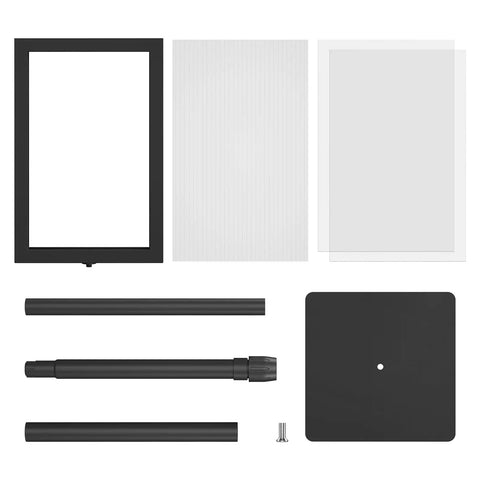 Components of Heavy Duty 11x17 Standing Sign Holder With Adjustable Pedestal, Double Sided Floor Sign Stand