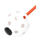 Golf Swing Trainer For At Home Practice With Instant Audio Feedback 47 Inch Indoor Training Aid, white practice ball with orange handle.