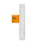 Seam Ready Sewing Ruler 3 By 18 Inch Acrylic Grid Ruler with Highlighted Seam Allowances, clear acrylic with measurements visible