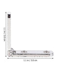 Side view of 20 Pieces Zinc Alloy Box Hinges 90 Degree Decorative Folding Hardware For Jewelry Boxes And Mini Furniture, Silver Finish