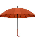 Windproof 38 Inch Long Handle Golf Umbrella With Auto Open 8 Ribs J Shape PU Leather Handle Cane Style Wide Coverage For Two People