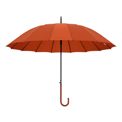 Windproof 38 Inch Long Handle Golf Umbrella With Auto Open 8 Ribs J Shape PU Leather Handle Cane Style Wide Coverage For Two People