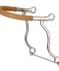 Pony Size Hackamore with rubber tubing in stainless steel, featuring bike chain hardware for grippy riding and smooth control.