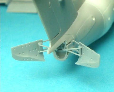 1/144 Fokker F-100 Landing Flaps And Tail Airbrake Resin Upgrade For Revell Aircraft Kit close-up on tail airbrake detail