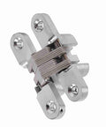 180 Degree Zinc Alloy Hidden Folding Door Cross Hinges for Cabinets and Sliding Doors, 60.4mm, 43.7mm, and 94mm, front view