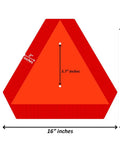 Slow Moving Vehicle Sign Durable Rust Free Aluminum Triangle With Reflective Border Orange Base 14 By 16 Inches diagram.