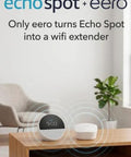 Dope Wireless Smart Alarm Clock With Sleek Build And Thumping Bass Solid For Nightstands Or Kitchens Checks Weather Streams Tracks Manages Connected Devices Glossy Black on tabletop.