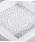 Close-up of white Concrete Stepping Stone Paver Mold 37x37x6.5 Cm Reusable Cement Mold For Patio Garden Lawn Pathway