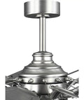 Chic Slick Farmhouse Ceiling Fan With A Tough Antique Nickel Finish And Massive Twelve Blade Windmill Design for high ceilings.