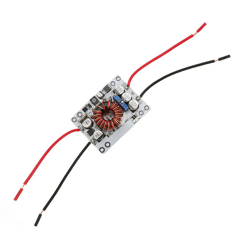 Heavy Duty 180W Dc Dc Boost Converter Module To Tweak Settings Dial In Your Exact Voltage For Solar Arrays Ev Chargers And Led Strips. Compact design with red and black wires.