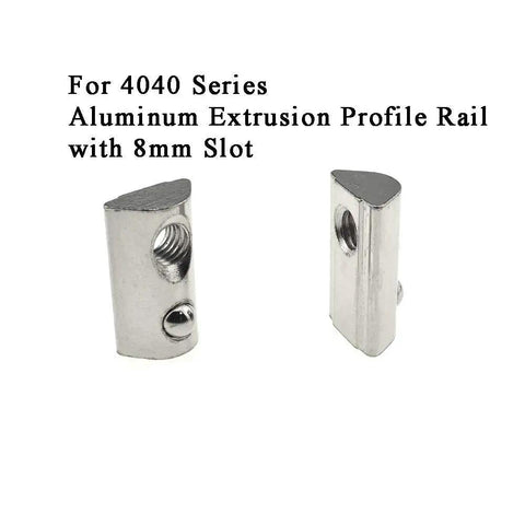 M6 T Slot Nuts For 4040 Aluminum Extrusion, Spring Ball Loaded Rollin Elastic Nuts, 8mm Slot, Carbon Steel, 15 Pack