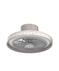 Low Profile Ceiling Fan With Lights Remote Control 19 Inch Enclosed LED Fan, white modern flush mount design, view from below